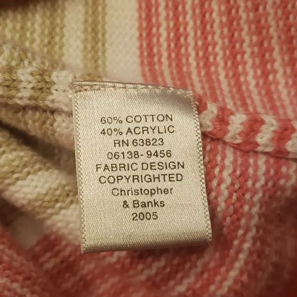 Cute Christopher & Banks Striped Zippered Cardigan Sz L